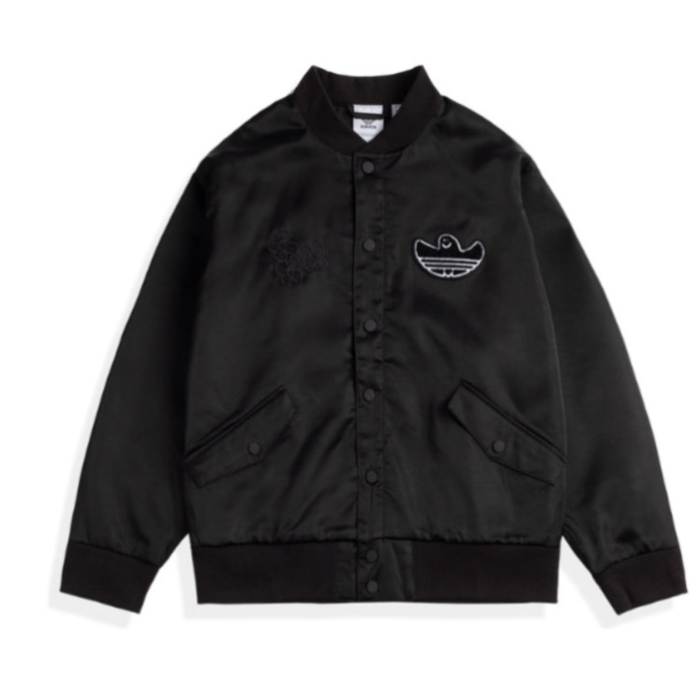 Adidas Men's Varsity Bomber Jacket in Black Shimo Size M - Picture 1 of 16